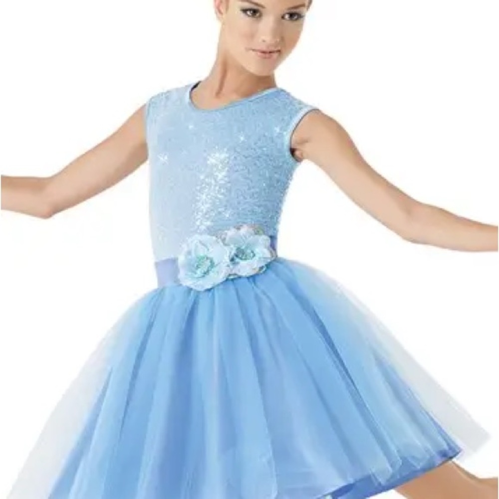 Weissman Shimmering Light Blue Dance Costume